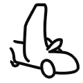 Outline icon of a car with vertical door open upwards by Eikon Motorsports